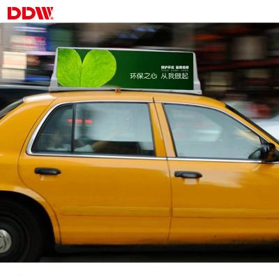 China Transparent Led Display Car Advertising Led Screen Roof Sign Taxi Top Led Display for sale