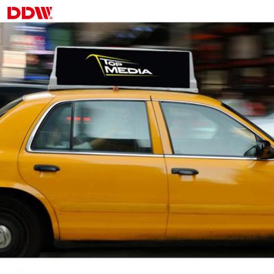 China Transparent Led Display Taxi Car Roof Advertising Double Sided Led Display P3 P4 P5 Smart Sign for sale