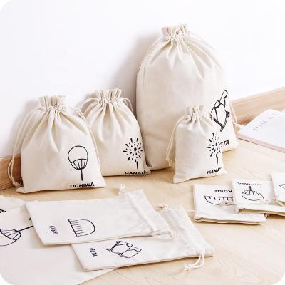 China Recyclable Cheap Custom Small Gift Tote Bag Cotton Muslin Bag With Drawstring for sale