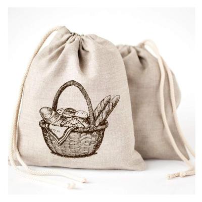 China Natural Food Eco Cotton Bread Bags Reusable Gift Sandwich Bag Grocery Food Coffee Storage Bags With Drawstring for sale