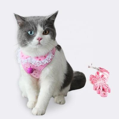 China Luxury Cat Harness Vest Pet Backpack Double Mesh Cloth Pet Harness And Viable Leash Custom Factory for sale