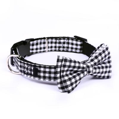 China Manufacturer Wholesale Cheap Price Viable Plaid Dog Accessories Adjustable Cat Dog Collar Dog Bow Tie for sale