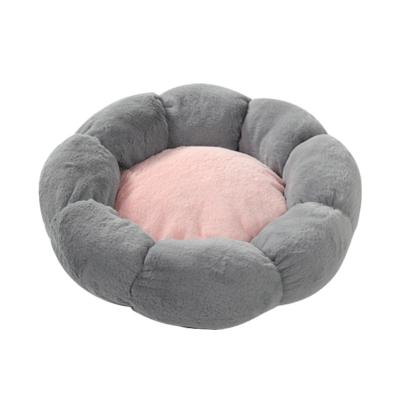 China Flower Shape Wholesale Heating Design Shape Luxury Pet Beds Cat Houses Calming Dog Bed Plush Pet Bed for sale