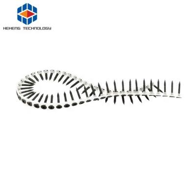 China Flugelhead Head 3.5*25mm Tape Black Plastic Thread Zinc Phosphor Coarse Fine Drywall Screws In Tape for sale