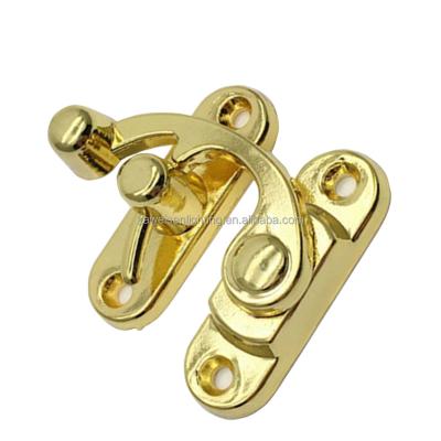 China Bestselling Gift Box Cavity Swing Oxhorn Wood Box Latch Lock Hook Locks Zinc Alloy Gold Swing Jewelry Box Latch Lock for sale