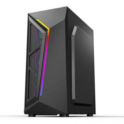 China Hot Selling ATX PC Cabinet PC Gaming Case Desktop Desktop Computer With RGB Strip Light for sale