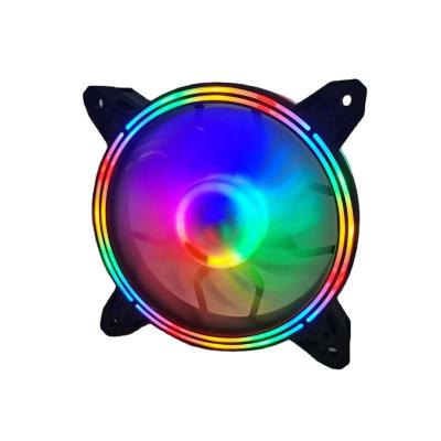 China Dual Dual Computer Case Ring CPU Cooler 120mm PC Computer Cooling RGB Fan With Remote Control Hub for sale