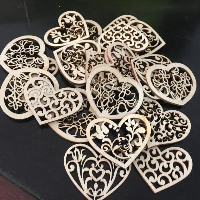 China Europe Wood Crafts Hollowed Carving Flowers Like Wood Scraps With Holes Hanging Ornaments for sale