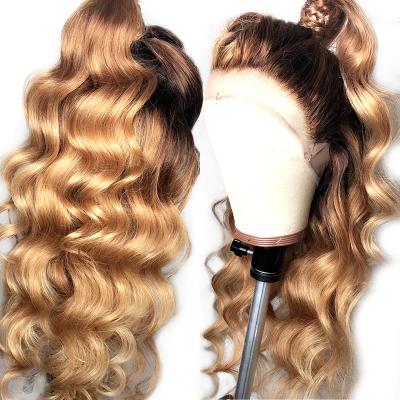 China Body Wave 1B/27 Lace Front Human Hair Wigs 100% With Baby Hair Wavy Frontal Human Hair Lace Front Wigs Malaysian Indonesia Ombre Wigs for sale