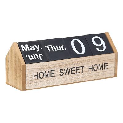 China 100% Custom Promotional English Home Office Permanent Wooden Desk Calendars Simple Nordic Eco-friendly Style 2022 for sale