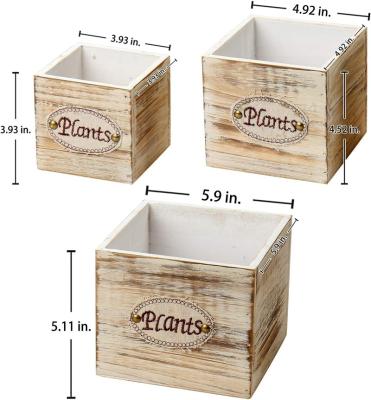 China Modern Outdoor Patio Decor Garden Planter Set Square Flower Boxes Wooden Planter Boxes for sale