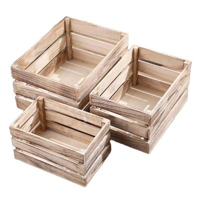 China Eco - Friendly Decorative New Vintage Natural Wholesale Wooden Display Crates for sale