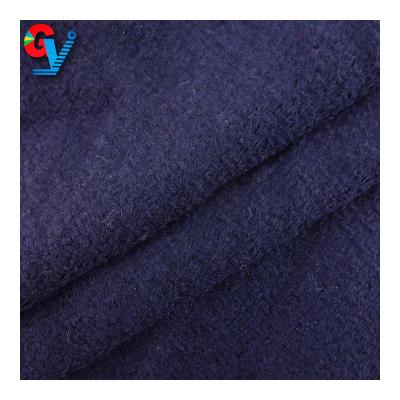 China High Quality Wind Proof Wool Blend Knit Yellow Plush Woolen Coat Fabric for sale