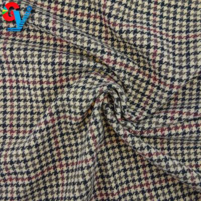 China 2021 new arrival double faced houndstooth tweed wool blended woven fabric for suit coat for sale