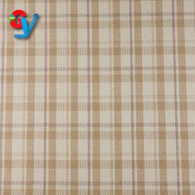 China Shrink-Resistant Beige Color Check Pattern Woolen Fabric for sale