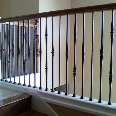 China Wrought Iron Modern Staircase Decoration Design Baluster Indoor Iron Balusters For Rail for sale