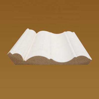 China Modern S3S White primed decorative interior MDF cornice moulding for sale