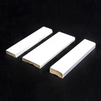 China Modern Decorative White Primed Pine Wood Moldings Solid Wood Planking For Building Decoration for sale