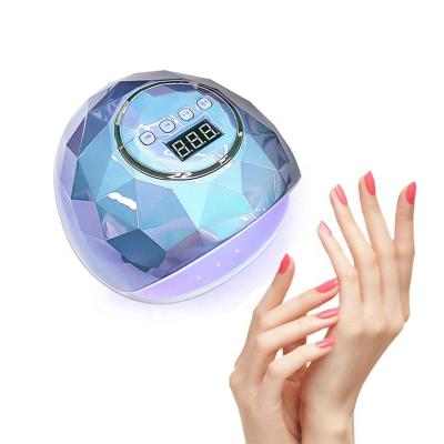 China New ABS plastic diamond luminous color, professional rechargeable 86W LED nail polish gel lamp with UV light for sale