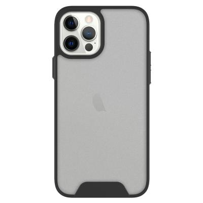 China Shockproof Frosted Clear Back Cover For iPhone 13 12 Pro Max Mini Protective Bumper Case Black View TPU Plating Cases for sale