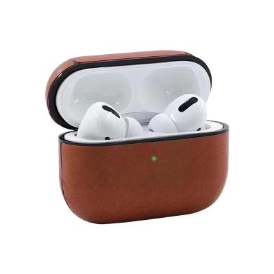 China Protective Shockproof Custom Leather Case For AirPods Handmade PU Leather Canvas For Airpod Pro Cover National Unisex for sale