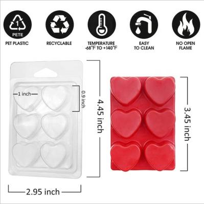 China Wholesale Round Recyclable Packaging Heart Cube Clamshell For Wax Melts Candle Plastic Clamshell Packaging Accept Customization for sale