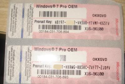 China Original Windows 7 Product Key Sticker for sale