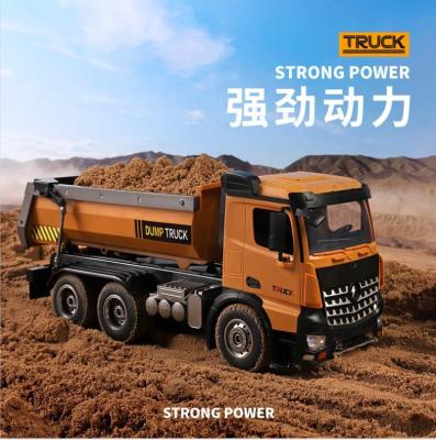 China 2021 New 10KM/H RC Model Car Toys 2021 New 10KM/H RC Wltoys Model High Proportion Simulation Radio Control Dirt Dump Truck Toys 45° for sale