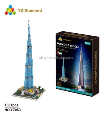 China Building Toy Horizontal Plane Toys YZ-Diamond Blocks YZ053 Burj Khalifa Tower Plastic Building Block for sale