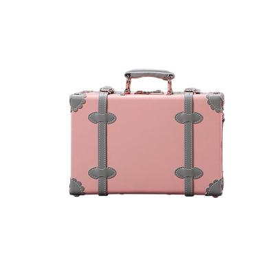 China Cheap Mini Faux Leather Korea Trunks Men Storage Vintage Kids Carry Luggage Case Retro Suitcase Boxes High Quality for sale