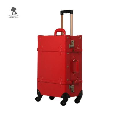 China Vintage Trolley Luggage 2020 Hot Selling PU Women Vintage Suitcase Sets for sale