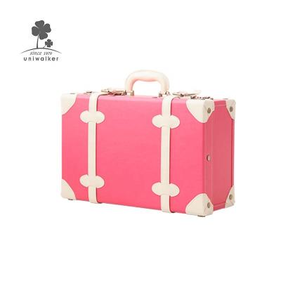 China High Quality Fancy Lit Carry Pu Leather Hard Beauty Makeup Floral Clear Vintage Cosmetic Box Case for sale