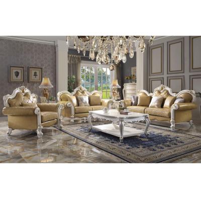 China (Other) luxury adjustable European wooden sofa set with big round coffee table for sale