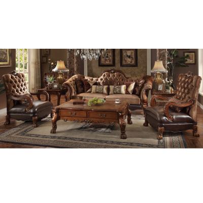 China Luxury Vintage Living Room Furniture Leather Sofa Set (The Other) American Classic Style Adjustable for sale