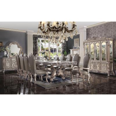 China Home Furniture General Purpose Use And (Other) Adjustable Dining Set Specific Dining Table Set With Marble Top for sale