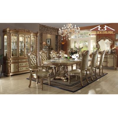 China Longhao Adjustable Furniture Antique(Other) Dining Room Sets Furniture Luxury Furniture Fancy Dining Table Sets for sale