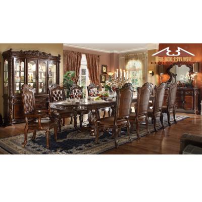 China (Other)Longhao Style Furniture Customized Luxury European High End Wooden Dining Table Set Adjustable Dining Room for sale