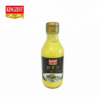 China 200ml Salad Glass Bottle Yellow Mustard Seed Sauce for sale