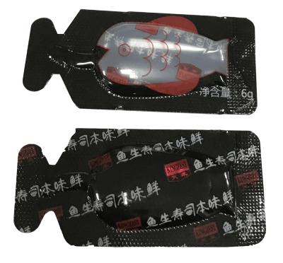 China Best Used Soy Sauce Paste Fish Shape Sushi Light Soy Sauce Top 6g In Sachet for sale