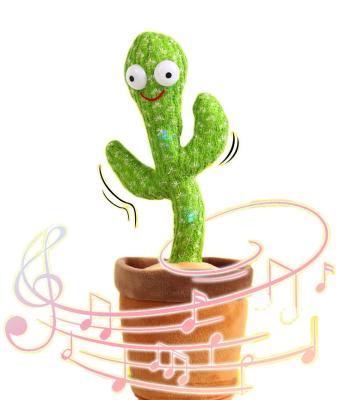 China Sing in 2021, the newly upgraded version of USB can sing and dance cactus toy material cotton plush for sale