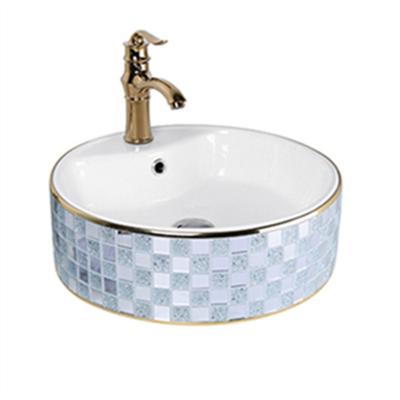 China Easy Clean Chinese Factory Qualified Ceramic Sanitary Ware Round Bathroom Colored Basin Modern Design for sale