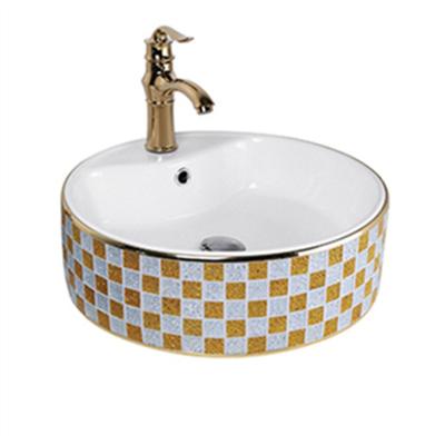 China Easy Clean Qualified Ceramic Sanitary Ware Modern Design Around Bathroom Color Art Basin for sale