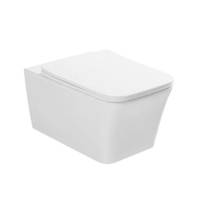 China Luxury White Modern Wall Mounted Chinese Ceramic Hidden Cistern Bathroom Rimlessl Wall Hung Toilet for sale