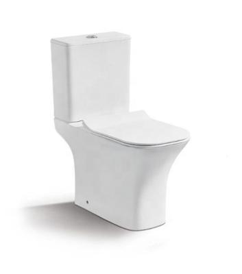 China Rimless Chinese Ceramic Color Bathroom Floor Mounted White Porcelain Double-flush Two Piece Toilet for sale