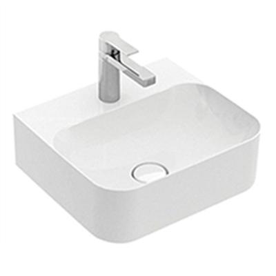 China Easy Clean Shiny White Porcelain Chaozhou Sanitary Ware Qualified Ceramic Small Size Wash Basin With Sink for sale