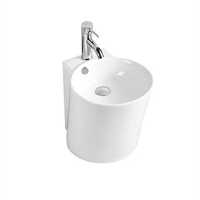 China New Shape Easy Clean Ceramic Commercial Porcelain Vanity White Color Bathroom Wall Hung Sink for sale