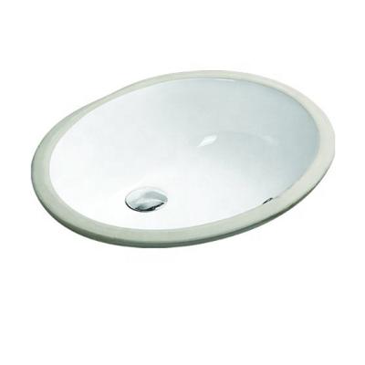 China Easy Clean Modern Design Chinese Ceramic Sanitary Ware OEM Sale White Color Oval Under Counter Sink for sale