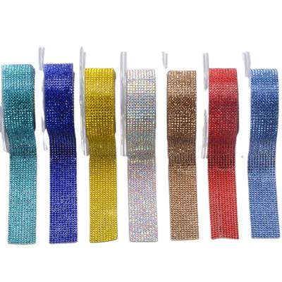 China Hot Colorful Flatback Customization Garment Accessory Flatback Fix Rhinestone Trimming Mesh For Shoes Clothes Hats for sale