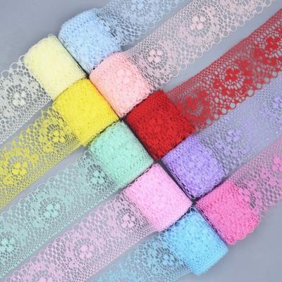 China Other Hot Sale Garment Accessory 4cm Lace Ribbon Trim No Elastic Lace Fabric Border Lace Trimming for sale