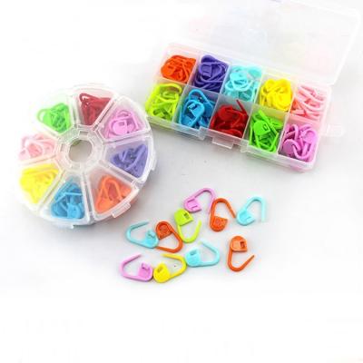 China Wholesale 104PCS Plastic Knitting Needle Hook Stitch Needle Clip Hand Knitting Locking Stitch Markers With Compartment Box for sale